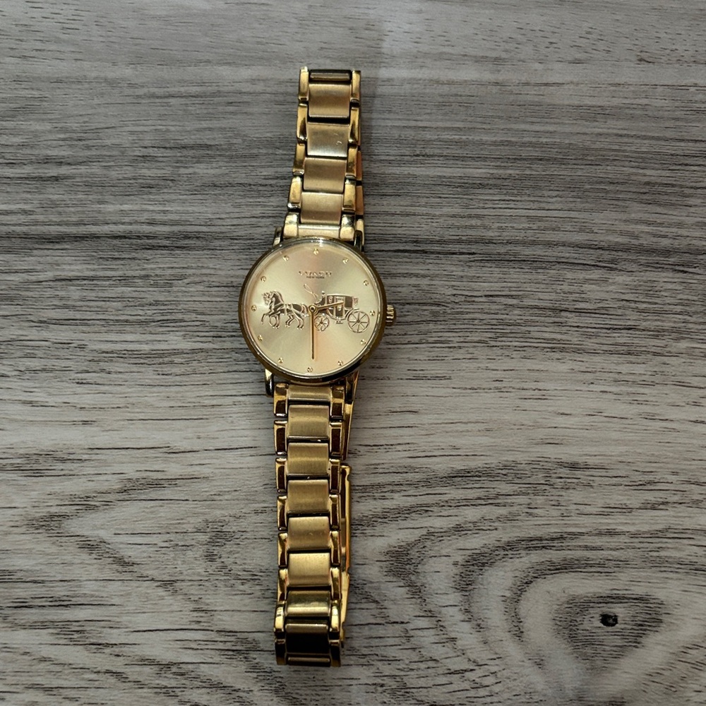 Coach Gold Skeleton Dial Watch